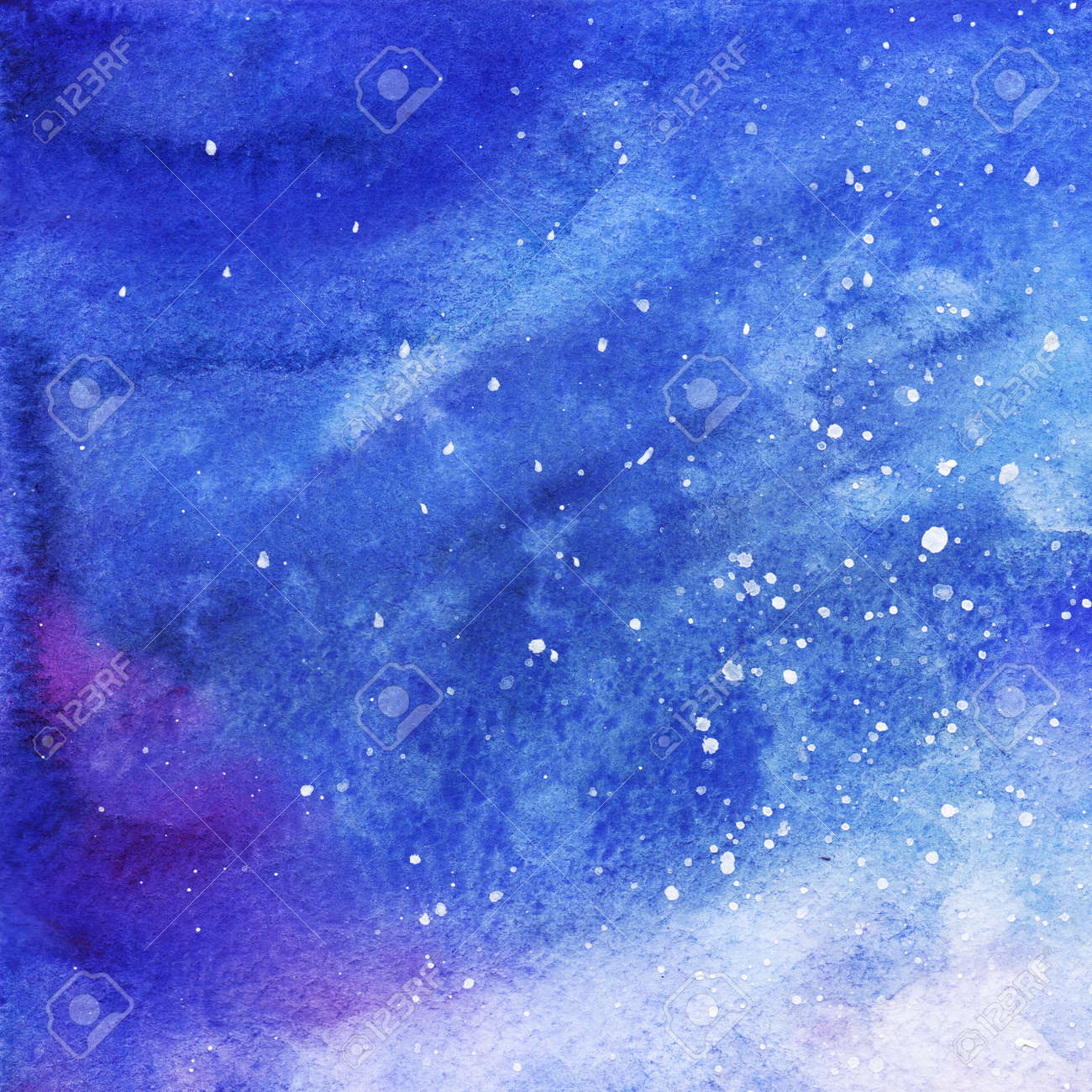 cherryさま専用6月（原画）夜空の雲【SMサイズ／水彩画／#2090